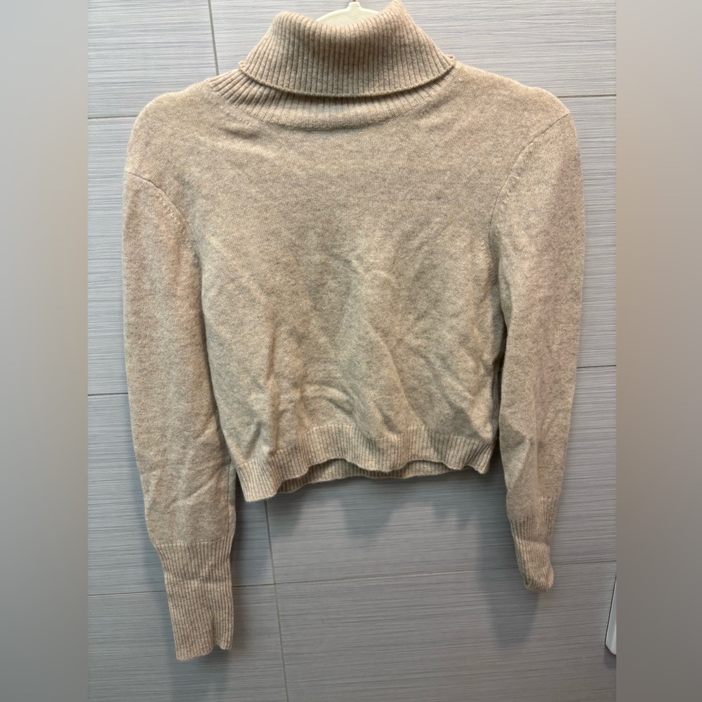 Naadam cropped oatmeal turtleneck sweater